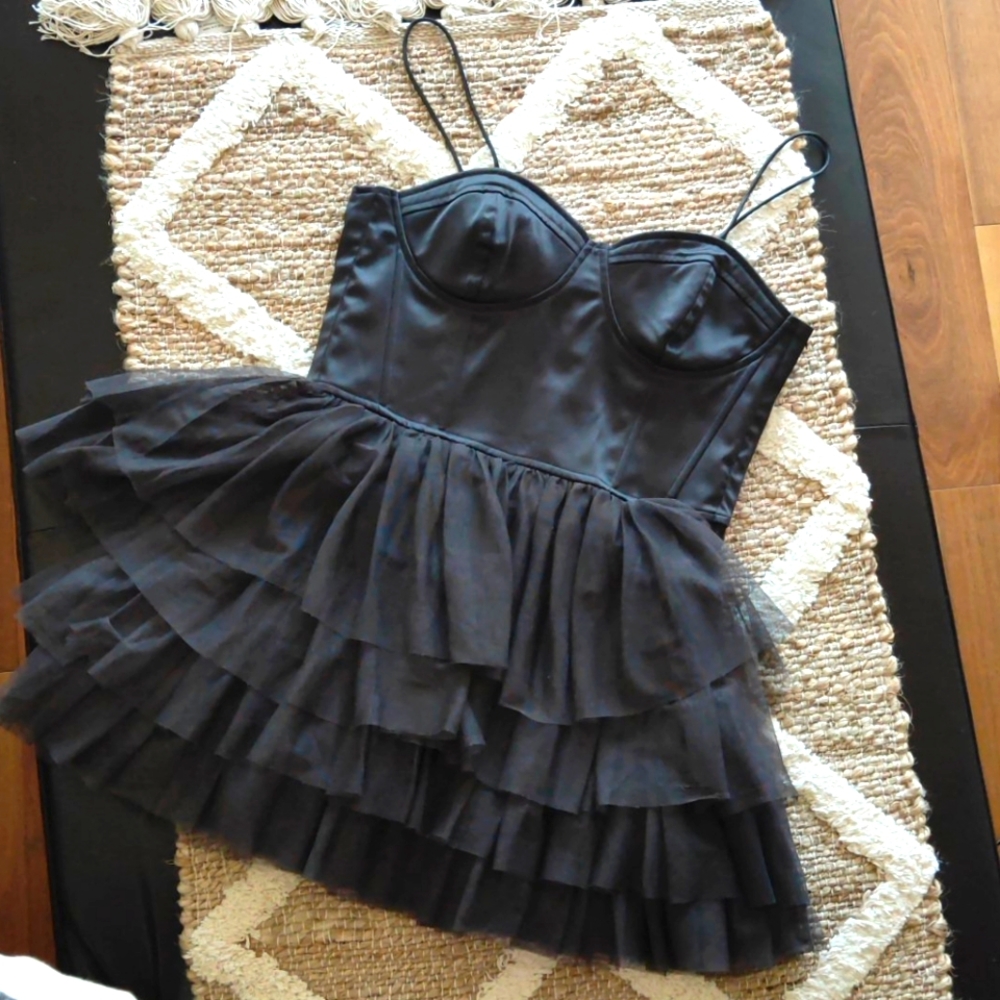 80s' black club popup skirt - Picture 1 of 4